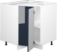 Vicco meuble d'angle Fame-Line, 80.5 cm , PT Anthracite, Bleu foncé brillant/Blanc