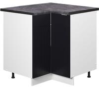 Vicco Meuble d'angle Fame-Line, 80.5 cm , PT Anthracite, Noir rayé/Blanc