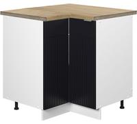Vicco Meuble d'angle Fame-Line, 80.5 cm , PT Chêne, Noir rayé/Blanc
