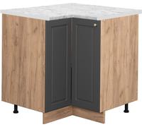 Vicco meuble d'angle Fame-Line, 80.5 cm , PT Marbre, Anthracite-or/Chêne de force doré