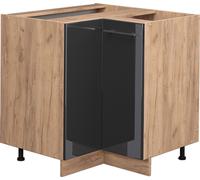 Vicco meuble d'angle Fame-Line, 80.5 cm sans plan de travail, Anthracite Haute brillance/Chêne de force doré