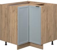 Vicco Meuble d'angle Fame-Line, 80.5 cm sans plan de travail, Bleu clair-gris/Chêne de force doré