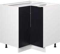 Vicco Meuble d'angle Fame-Line, 80.5 cm sans plan de travail, Noir rayé/Blanc