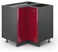 Vicco meuble d'angle Fame-Line, 80.5 cm sans plan de travail, Rouge bordeaux Haute brillance/Anthracite