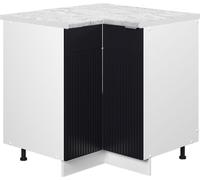 Vicco Meuble d'angle Fame-Line, 80.5cm , PT Marbre, Noir rayé/Blanc