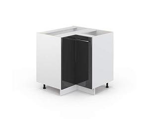 Vicco Meuble d'angle Fame-Line, Anthracite Haute Brillance, 80.5cm | Façade en MDF · Sans plan de travail · Pieds réglables en hauteur · Poignées en métal · Fermeture douce