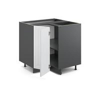 Vicco Meuble d'angle Fame-Line, Blanc Campagne, 80.5cm, PT Chêne, à Combiner avec d'autres modules de la série Fame-Line