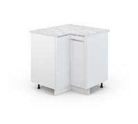 Vicco Meuble d'angle Fame-Line, Blanc Haute Brillance, 80.5cm, PT Marbre, à Combiner avec d'autres modules de la série Fame-Line