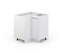 Vicco Meuble d'angle Fame-Line, Blanc Haute Brillance, 80.5cm sans PT