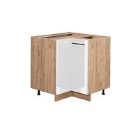 Vicco Meuble d'angle Fame-Line, Blanc Haute Brillance, 80.5cm sans PT, à Combiner avec d'autres modules de la série Fame-Line