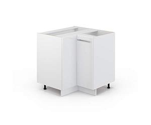 Vicco Meuble d'angle Fame-Line, Blanc Haute Brillance, 80.5cm sans PT, à Combiner avec d'autres modules de la série Fame-Line