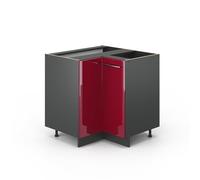 Vicco Meuble d'angle Fame-Line, Bordeaux Haute Brillance, 80.5cm
