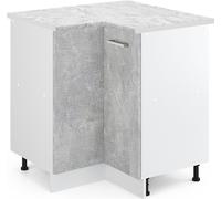 Vicco meuble d'angle R-Line, 75.6 cm avec plan de travail, Béton/Blanc