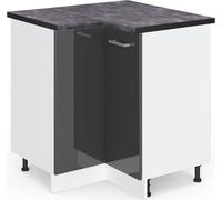 Vicco meuble d'angle R-Line, 75.6 cm , PT Anthracite, Anthracite Haute brillance/Blanc