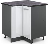 Vicco meuble d'angle R-Line, 75.6 cm , PT Anthracite, Blanc Haute brillance/Anthracite
