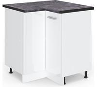 Vicco meuble d'angle R-Line, 75.6 cm , PT Anthracite, Blanc Haute brillance/Blanc