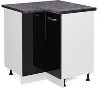Vicco meuble d'angle R-Line, 75.6 cm , PT Anthracite, Noir Haute brillance/Blanc