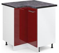 Vicco meuble d'angle R-Line, 75.6 cm , PT Anthracite, Rouge bordeaux Haute brillance/Blanc