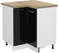 Vicco meuble d'angle R-Line, 75.6 cm , PT Chêne, Noir Haute brillance/Blanc