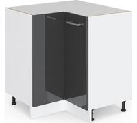 Meuble d'angle R-Line, 75.6cm sans PT, Anthracite Haute brillance, Blanc, Vicco