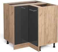 Vicco meuble d'angle R-Line, 75.6 cm sans plan de travail, Anthracite Haute brillance/Chêne de force doré
