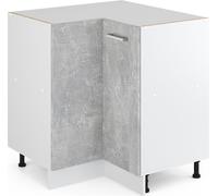 Vicco meuble d'angle R-Line, 75.6 cm sans plan de travail, Béton/Blanc