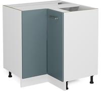 Vicco Meuble d'angle R-Line, Bleu-Gris/Blanc, 75.6 cm sans Plan de Travail