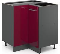 Vicco meuble d'angle R-Line, 75.6 cm sans plan de travail, Rouge bordeaux Haute brillance/Anthracite
