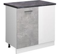Vicco meuble d'angle R-Line, 86 cm , PT Anthracite, Béton/Blanc