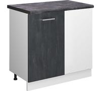 Vicco meuble d'angle R-Line, 86 cm PT Anthracite, Béton noir/Blanc