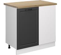 Vicco meuble d'angle R-Line, 86 cm , PT Chêne, Anthracite campagne/Blanc