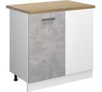 Vicco meuble d'angle R-Line, 86 cm , PT Chêne, Béton/Blanc