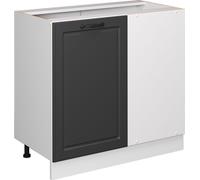 Vicco meuble d'angle R-Line, 86 cm sans plan de travail, Anthracite campagne/Blanc
