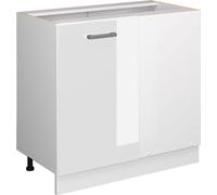 Vicco Meuble d'angle R-Line, Blanc Haute Brillance/Blanc, 86 cm sans Plan de Travail