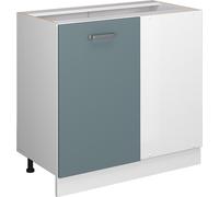 Vicco Meuble d'angle R-Line, Bleu-Gris/Blanc, 86 cm sans Plan de Travail