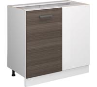 Vicco meuble d'angle R-Line, 86 cm sans plan de travail, Gris/Blanc