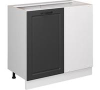 Vicco Meuble d'angle R-Line, Anthracite Campagne/Blanc, 86 cm sans Plan de Travail