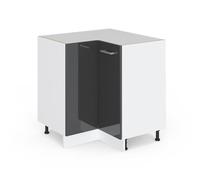 Vicco Meuble d'angle R-Line, Anthracite Haute Brillance, 75.6cm