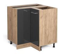 Vicco Meuble d'angle R-Line, Anthracite Haute Brillance/Chêne de Force doré, 75.6 cm sans Plan de Travail