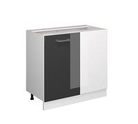 Meuble d'angle R-Line, 86cm sans PT, Anthracite Haute brillance/Blanc, Vicco 37747