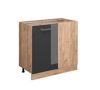 Vicco Meuble d'angle R-Line, Anthracite Haute Brillance, 86cm sans PT, pour Une Combinaison Libre au Sein de systèmes de Cuisine modulaires
