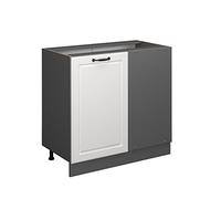 Vicco Meuble d'angle R-Line, Blanc Campagne/Anthracite, 86 cm sans Plan de Travail