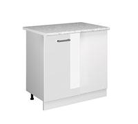 Vicco Meuble d'angle R-Line, Blanc Haute Brillance, 86cm