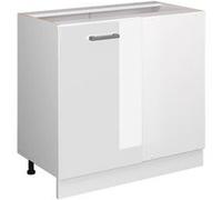 Vicco Meuble d'angle R-Line, Blanc Haute Brillance/Blanc, 86 cm sans Plan de Travail
