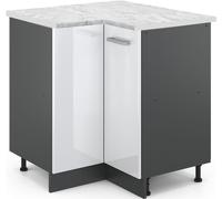 Vicco meuble d'angle R-Line, , Blanc Haute brillance/Anthracite