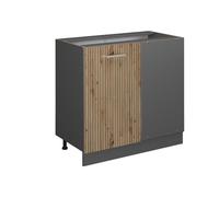 Vicco Meuble d'angle R-Line, Chêne Artisan/Anthracite, 86 cm sans Plan de Travail