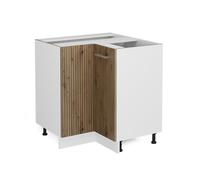 Vicco Meuble d'angle R-Line, Chêne Artisan/Blanc, 75.6 cm sans Plan de Travail