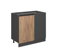 Vicco Meuble d'angle R-Line, Chêne de Force doré, 86cm J-Shape, sans PT, pour Une Combinaison Libre au Sein de systèmes de Cuisine modulaires