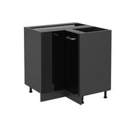 Vicco Meuble d'angle R-Line, Noir Haute Brillance, 75.6cm