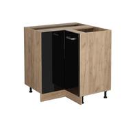 Vicco Meuble d'angle R-Line, Noir Haute Brillance, 75.6cm
